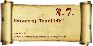 Matecsny Tasziló névjegykártya